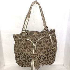 Michael Michael Kors Signature Jacquard Shoulder Bag EUC